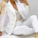 Women's Autumn Clothes Two Piece Set Female Coats and Pants Fashion Versatile Casual Long Sleeve Jacket and Trousers Suit 2023