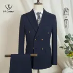 ST Cassy dark blue Elegant Man Suit 2 Pcs Set Modern Wedding Party Suits for Men Stylish Business office suit