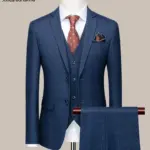 Blazer Vest Pants Luxury Brand Boutique Plaid Casual Business Mens Suit 3 Pcs and 2 Pcs Set Groom Wedding Party Dress Jacket