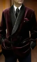 1 Piece Long Men Suit Jacket for Wedding 2024 Shawl Lapel Velvet Smoking Suit Blazer for Dinner Party Coat Ready to Ship