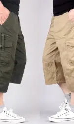 Long Length Cargo Shorts Men Summer Multi-Pocket Casual Cotton Elastic Capri Pants Men Military Tactical Short Hot Breeches 5XL