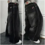 American Y2K 2025 New Baggy Wide Leg Black Jeans Overszied Women Street Casual Joker Denim Pants Couple Jeans Vintage Streetwear