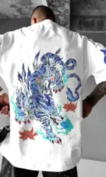 Anime Digimon Summer T-shirt Men's and Women's Retro Street Wear Short Sleeve Extra Large Loose Leisure Fitness Y2k Top