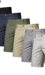 Summer Casual Cargo Shorts Men's Jogging Climbing Sports Short Elastic Waist Solid Color Male Jogger Work Hiking Shorts