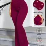 Women's High-Waisted Flared Yoga Leggings, Basic Style High Stretch Bootcut Workout Pants,Women's Trousers,Plus Size Leggings