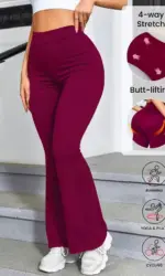 Women's High-Waisted Flared Yoga Leggings, Basic Style High Stretch Bootcut Workout Pants,Women's Trousers,Plus Size Leggings