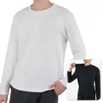 Mens Long Sleeve T Shirts Casual Round Neck Cotton Moisture Wicking Tees Tanks White Black Undershirts Loose Fit Tshirts for Men
