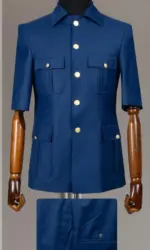New Arrival 2 Piece Lapel  Short Sleeves with 4 Real Pockets Single Breasted Slim Fit Summer Suits For Weddding（Blazer+Pants）