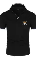 One Piece Luffy Logo Print 2026 Men's Summer Refreshing without clinging to the body Quick-dry Absorb Sweat Polo Shirt