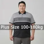 Plus Size Men Polo 5XL 6XL 7XL 100-175kg Spring Summer Short Sleeve Polo T-shirt Loose Polos Tops Big Size Men Clothing