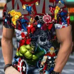 Marvel 3D Digital Print Men's Short Sleeve T-Shirt Superhero Anime T shirt