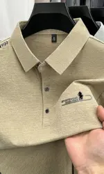 Mens Long Sleeve Polo Shirt Casual Business Tops Embroidery Turndown Collar Tee Comfortable Breathable Daily Wear for Men