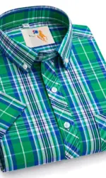 Cotton England Plaid Shirts For Men Plus Size Regular Fit Classic Man's Clothing Young Boy New Style Summer Short Sleeve Shirts