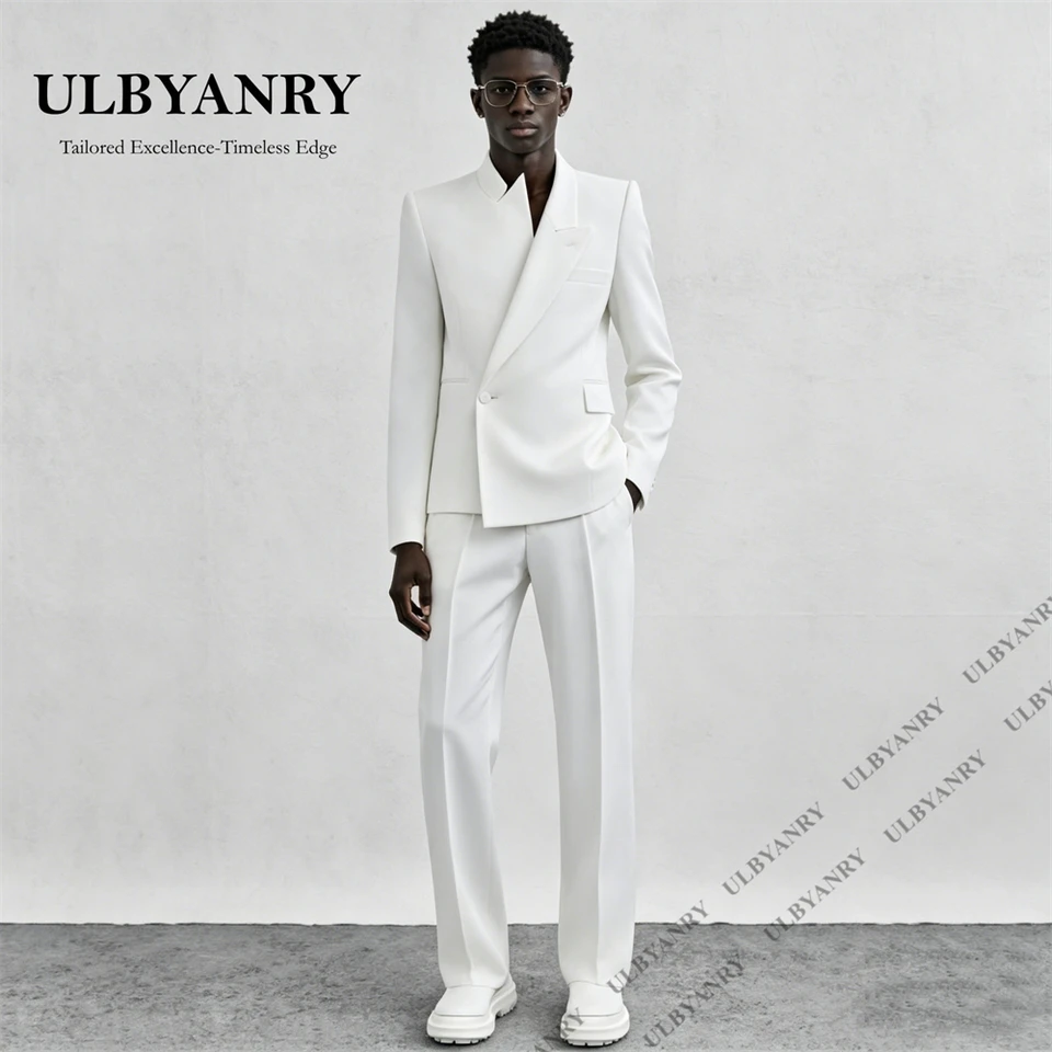 ULBYANRY High End Side Button Formal Suit Set for Men, Two Piece Including Jacket Pants Tailored Fitting Tuxedo Blazer Trousers - Image 3