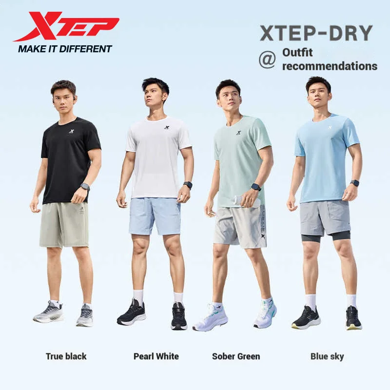 Xtep Short Sleeve Round-Neck T-Shirt For Men 2025 Spring Quick-Drying Sports Training Breathable Outdoor Cool Tops 875229010175 - Image 5