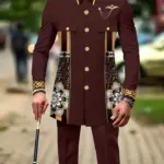 Men's casual two-piece suit set with long sleeves