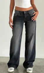 Women Wide Leg Jeans Casual High Waist Baggy Boyfriend Denim Pants Y2K Straight Streetwear Jeans Mom Jeans Trousers