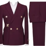 Mens 2 Piece Suit Slim Fit Double Breasted Suit Men Casual Blazer Jacket Pants Outfit