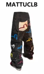 Women's Baggy Cargo Jeans Abi Y2k Japanese Streetwear Hip-pop Goblin Core Cyber Punk Denim Pants Grunge Designer Harajuku Cowboy