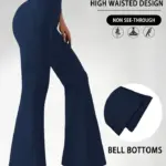 Women's Super Soft Flare Pants High Waisted Tummy Control Workout Yoga Leggings Bell Bottoms