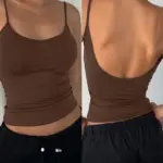 Women Backless Cami Crop Top Summer Solid Color Casual Sleeveless Top Streetwear Y2K Clothes