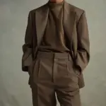 Mens Fashion Suits 2 Piece Set Notch Lapel Single Breasted Comfortable Slim Fit Casual Party Blazer with Trousers Wedding