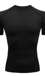 Fitness clothes men's outdoor sports quick drying short sleeved t-shirt training pro running stretch tight fitting clothes yoga