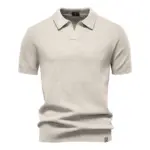 Summer men's quality simple business collar polo shirt men's solid color short-sleeved casual loose-fitting comfortable T-shirt