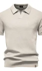 Summer men's quality simple business collar polo shirt men's solid color short-sleeved casual loose-fitting comfortable T-shirt