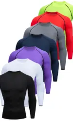 Men's Compression Shirts: Get Fit Fast With Long Sleeve Athletic Workout Tops!