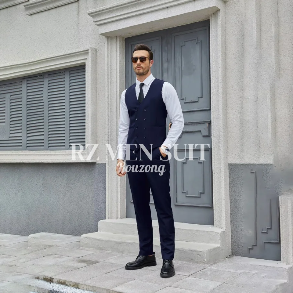 Men's 3 Piece Slim Fit Suits Double Breasted Suit Men Formal Suit for Wedding Prom Dinner Party traje de hombre elegante - Image 6