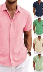 Men's Cotton Linen Short Sleeved Shirt Summer Casual Camisas Harajuku Blusas Mens Shirts Fashion Tops Men Clothing Streetwear