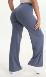 NCLAGEN SoftMotion Straight Leg Bottoms Women's Mid-Waist Yoga Pants GYM Leggings Naked Feel Pilates Running Sports Trousers