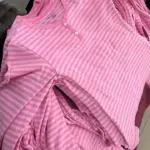 Pink Striped Slim Long Sleeve Tees Women Spring Casual Cotton O-neck Tshirt New Tops Clothes Sweet Cute  Vintage T-shirts Y2K