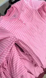 Pink Striped Slim Long Sleeve Tees Women Spring Casual Cotton O-neck Tshirt New Tops Clothes Sweet Cute  Vintage T-shirts Y2K