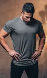 Plain T Shirt Men Casual Short Sleeve Muscle Joggers Bodybuilding Tshirt Male Gym Fitness Tops Tee Slim Fit Summer T-shirt