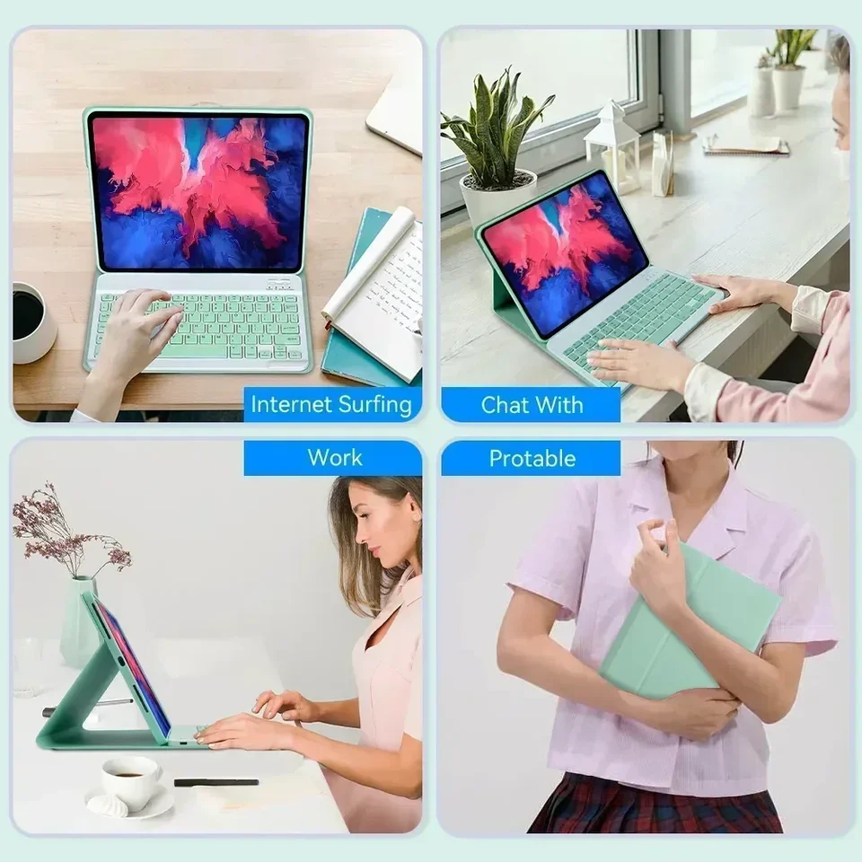 Case With Keyboard for Lenovo Tab P11 Pro 2nd Gen TB-132FU/138FU Xiaoxin Pad Pro 11.2 inch 2022 Tablets Keyboard Cover Funda - Image 6