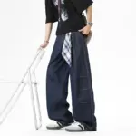 Men's Daily Outdoor Trendy Jeans Seasonal Fashion Loose Straight Leg Casual Pants Comfortable High Elasticity Breathable