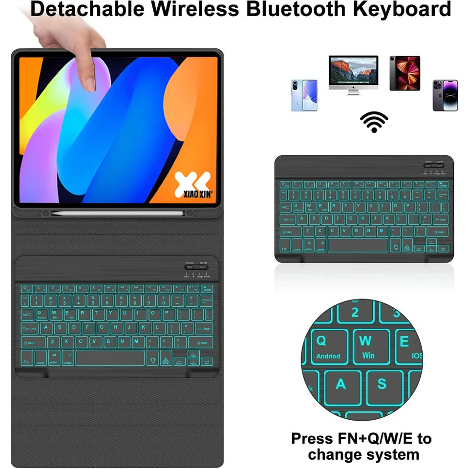 Tablet Case for Lenovo Xiaoxin Pad 11 lnch 2024 2025,Detachable Keyboard Case for Lenovo Tab M11 / Idea Tab 11" with Pen Slot - Image 2