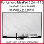 16" Laptop LCD Touch Screen For Lenovo IdeaPad 5 2-in-1 16AHP9 5 2-in-1 16IRU9 Display Digitizer Assembly Replacement 1920x1200