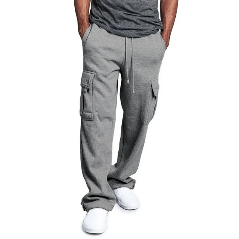 Men's Cargo Pants Loose Drawstring Sweatpants with Pockets Sports Straight Trousers Jogging Long Pants Hip Hop Streetwear - Image 6