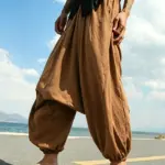 Men's Original Rayon Harem Pants, Summer Ruffle Loose Casual Trousers