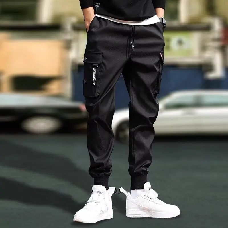 2025 New Trendy Solid Color Pants, Multi Flap Pocket Men's Cargo Pants, Loose Casual Outdoor Pants, Men's Work Pants oversized - Image 6