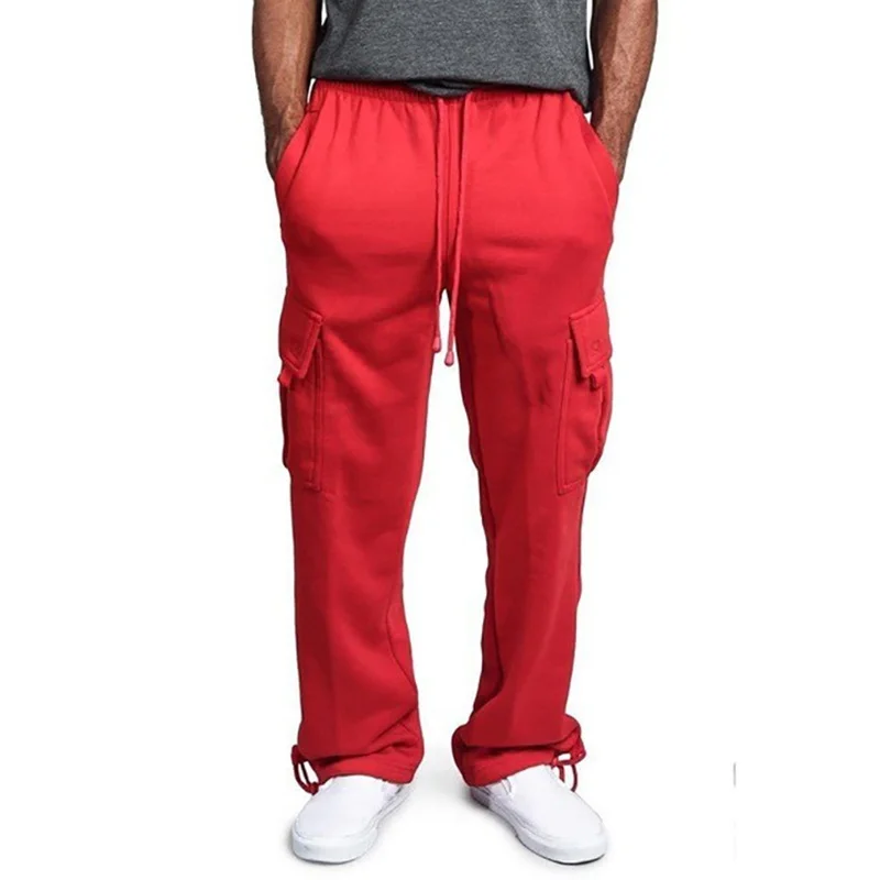 Men's Cargo Pants Loose Drawstring Sweatpants with Pockets Sports Straight Trousers Jogging Long Pants Hip Hop Streetwear - Image 5