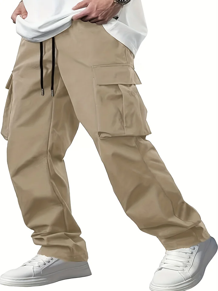 2026 Amazon Summer New Men's Work Pants European and American Independent Station Drawstring Multi Pocket Casual Pants - Image 4