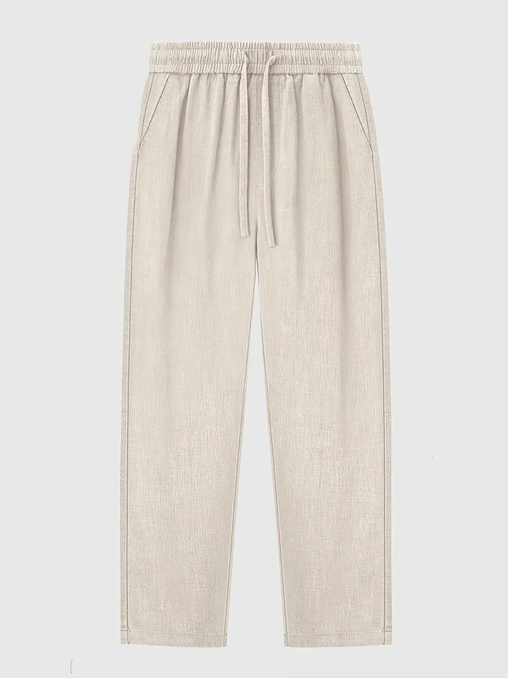 Straight Casual Cotton Linen Pants Men Wide Leg Lightweight Baggy Cotton Sweatpants Male Sport Jogger Straight Work Trousers - Image 2