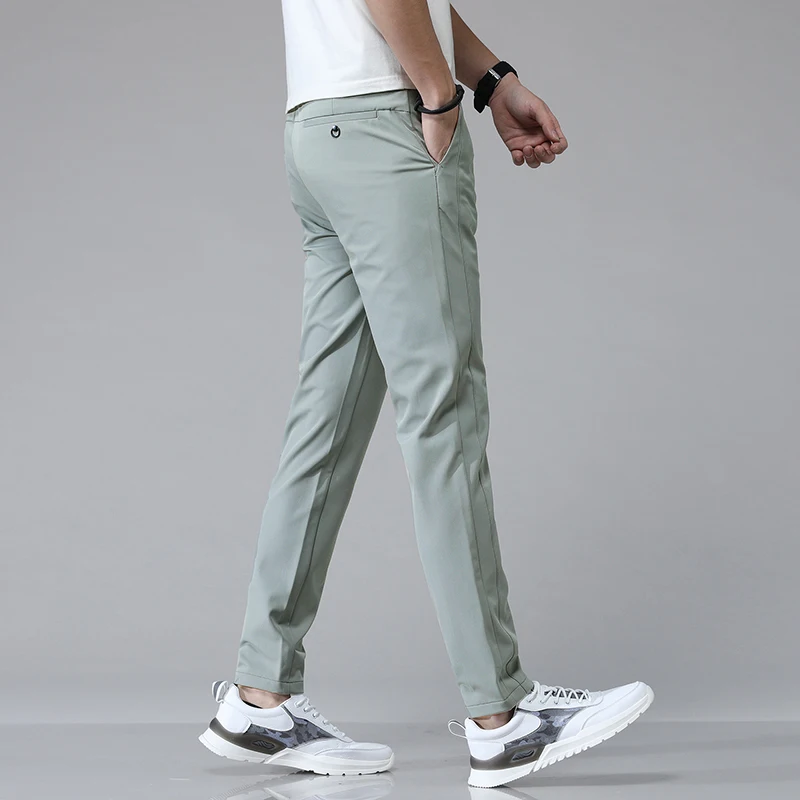 5 Colors Spring Summer Ultra-thin Men's Stretch Slim Straight Casual Pants High Quality Fashion Breathable Golf Sports Trousers - Image 5