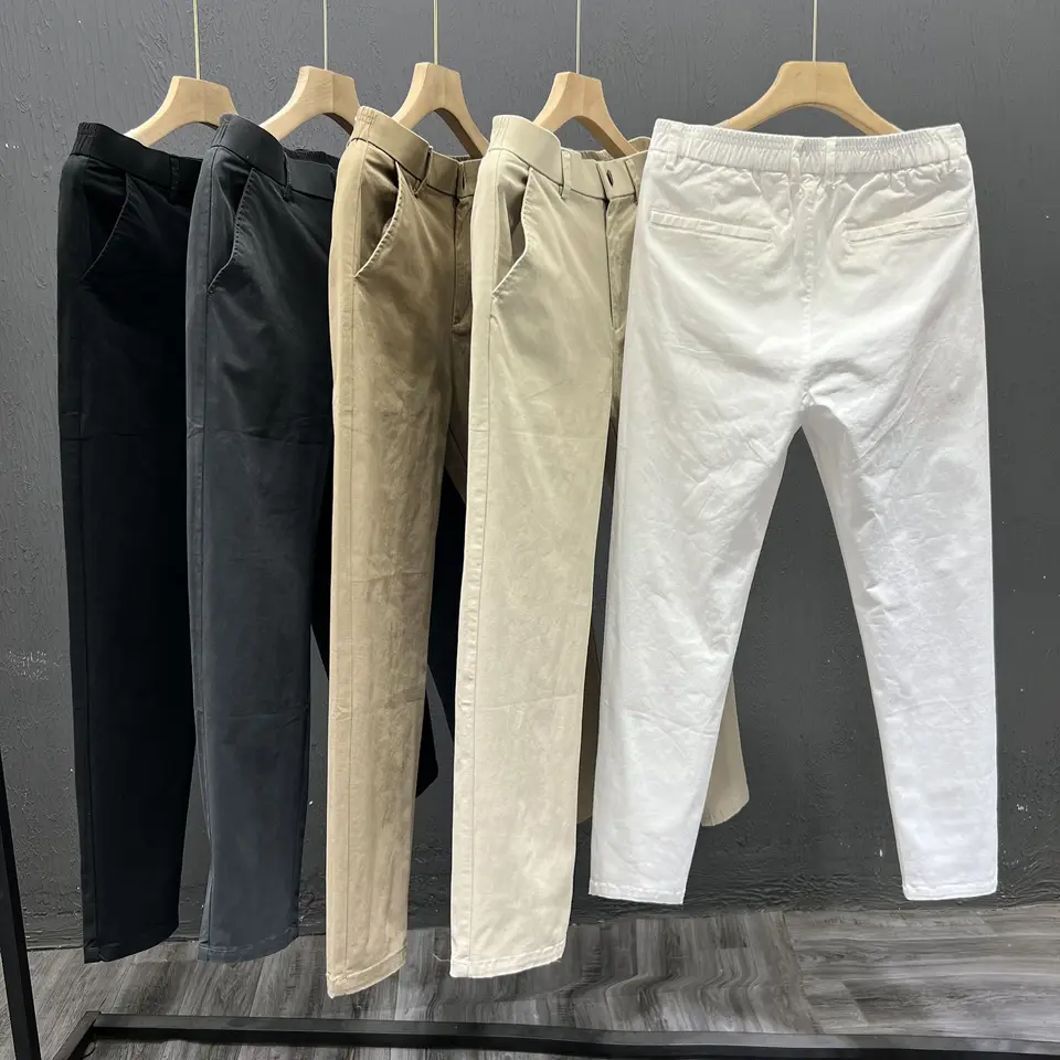 Men's Summer Thin Pants 2025 New Straight Simple and Versatile White Casual Man Clothing Trendy Slim-fitting Cotton Cargo Pants - Image 3