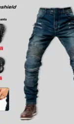 New Double Zipper Metal Style Motocross Moto Trousers Men For Woman Outdoor Riding Jeans Protective Gear Motorcycle Pants