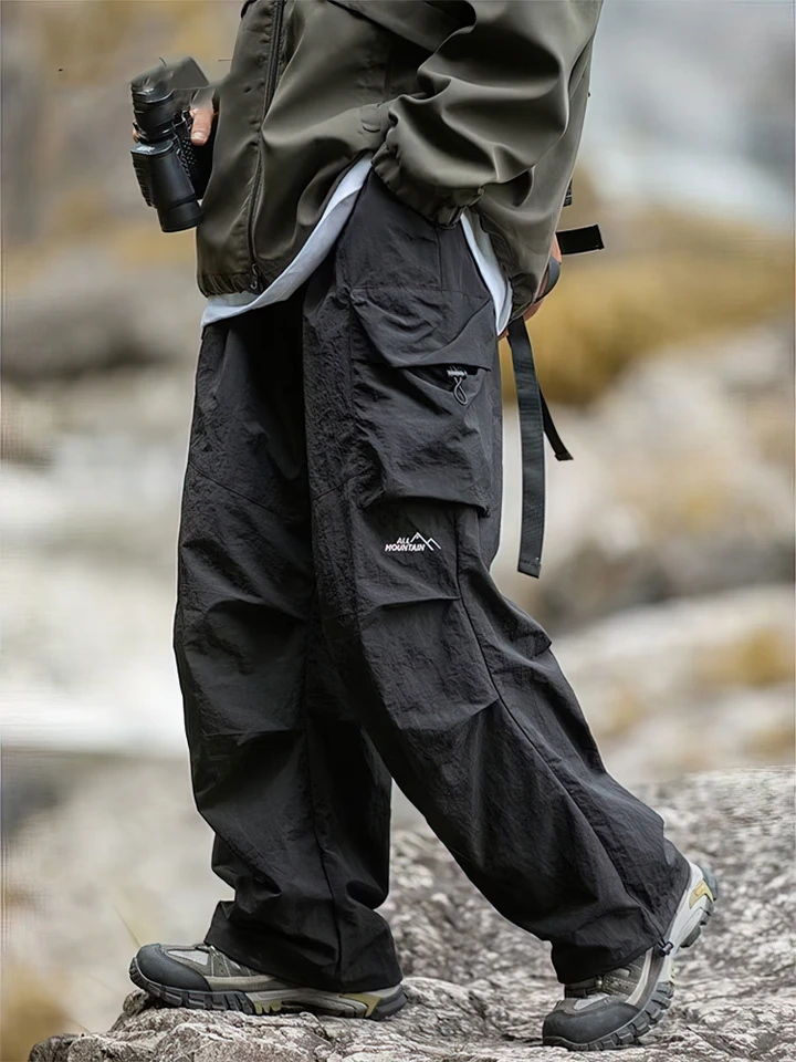 Vintage Baggy Hiking Cargo Pants Men Waterproof Casual Sport Jogging Sping Summer Parachute Pants Outdoor Wide leg Trousers - Image 2